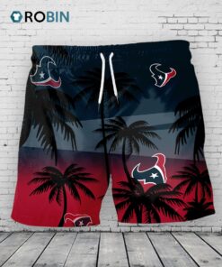 Houston Texans Hawaiian Shorts Coconut Tree Houston Texans Hawaiian Shorts Coconut Tree