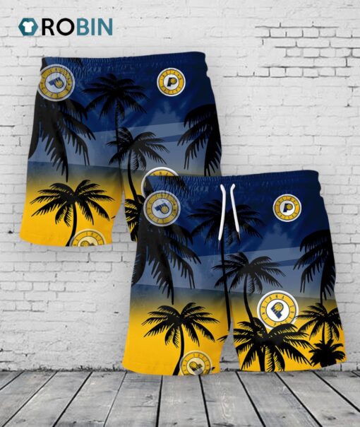 Indiana Pacers Hawaiian Shorts Coconut Tree