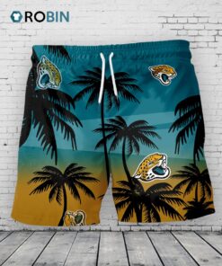 Jacksonville Jaguars Hawaiian Shorts Coconut Tree Jacksonville Jaguars Hawaiian Shorts Coconut Tree