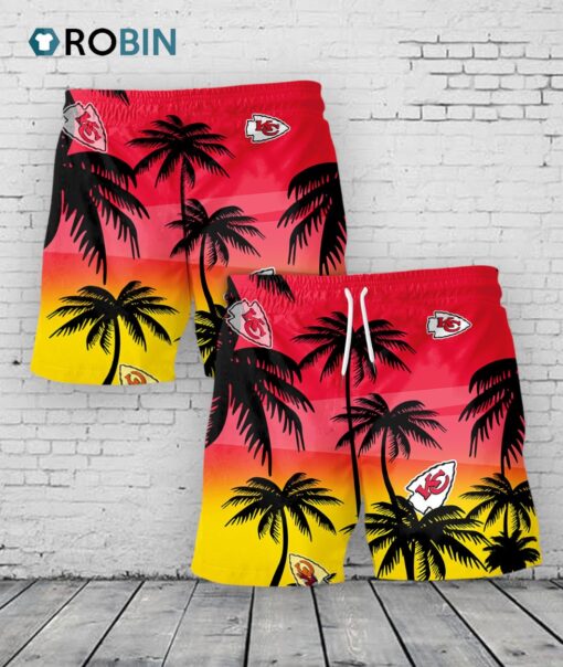 Kansas City Chiefs Hawaiian Shorts Coconut Tree