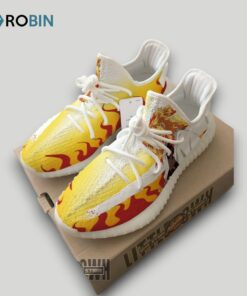 Kyojuro Rengoku Shoes Custom KNY Anime YZ Boost Sneakers