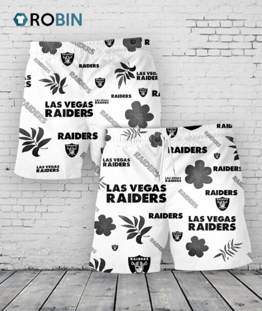 Las Vegas Raiders Hawaiian Shorts Tropical Beach