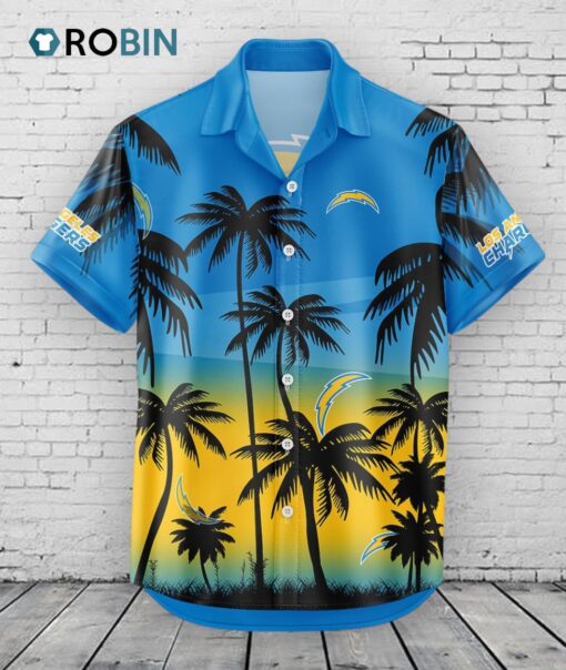 Los Angeles Chargers Hawaiian Shirt Coconut Tree