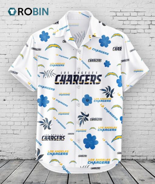 Los Angeles Chargers Hawaiian Shirt Tropical Beach