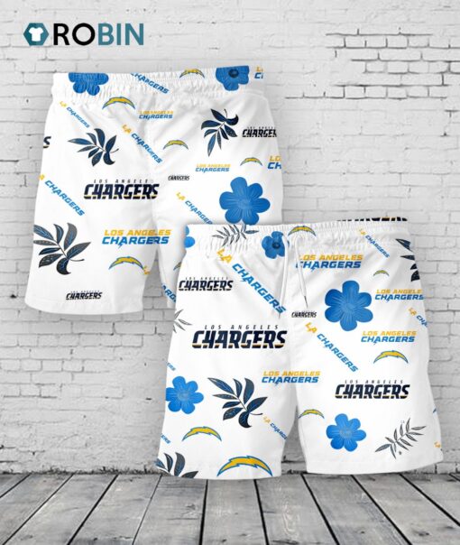Los Angeles Chargers Hawaiian Shorts Tropical Beach