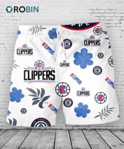 Los Angeles Clippers Hawaiian Shorts Tropical Beach Los Angeles Clippers Hawaiian Shorts Tropical Beach