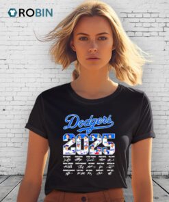 Los Angeles Dodgers Baseball 2025 All Team Signatures Shirt