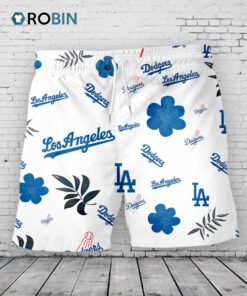 Los Angeles Dodgers Hawaiian Shorts Tropical Beach Los Angeles Dodgers Hawaiian Shorts Tropical Beach