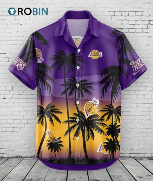 Los Angeles Lakers Hawaiian Shirt Coconut Tree