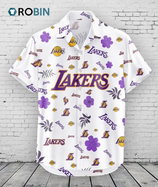 Los Angeles Lakers Hawaiian Shirt Tropical Beach