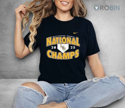 Lsu Tigers Nike 2025 Baseball National Champions Shirt