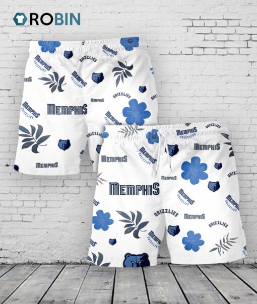 Memphis Grizzlies Hawaiian Shorts Tropical Beach