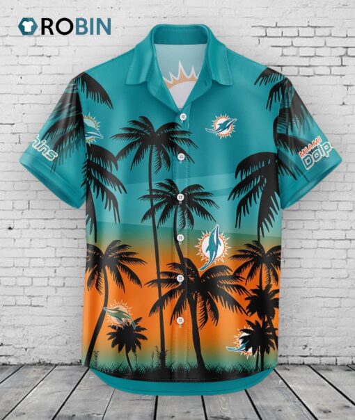 Miami Dolphins Hawaiian Shirt Coconut Tree
