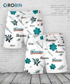 Miami Dolphins Hawaiian Shorts Tropical Beach