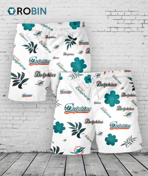 Miami Dolphins Hawaiian Shorts Tropical Beach