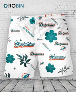 Miami Dolphins Hawaiian Shorts Tropical Beach