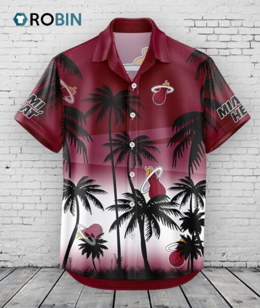 Miami Heat Hawaiian Shirt Coconut Tree