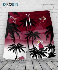 Miami Heat Hawaiian Shorts Coconut Tree