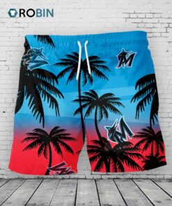 Miami Marlins Hawaiian Shorts Coconut Tree Miami Marlins Hawaiian Shorts Coconut Tree