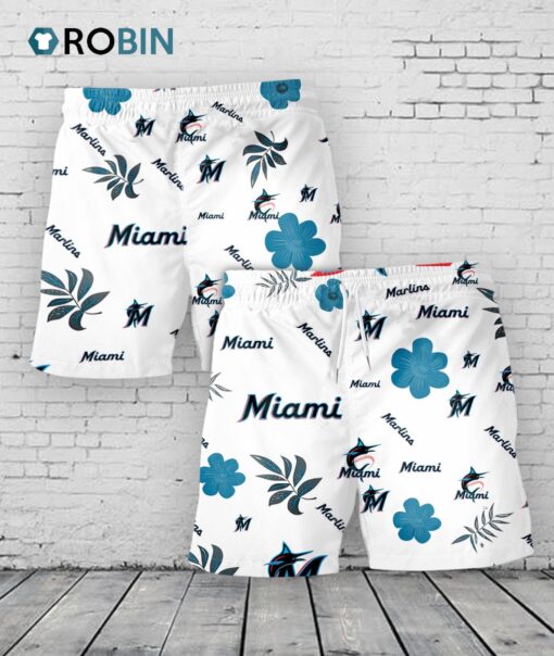 Miami Marlins Hawaiian Shorts Tropical Beach