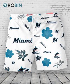 Miami Marlins Hawaiian Shorts Tropical Beach Miami Marlins Hawaiian Shorts Tropical Beach