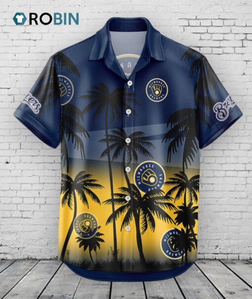 Milwaukee Brewers Hawaiian Shirt Coconut Tree