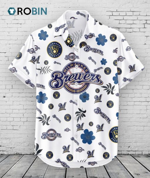 Milwaukee Brewers Hawaiian Shirt Tropical Beach