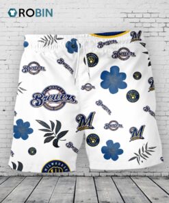 Milwaukee Brewers Hawaiian Shorts Tropical Beach