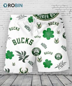 Milwaukee Bucks Hawaiian Shorts Tropical Beach