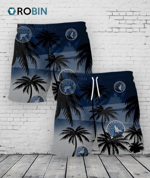 Minnesota Timberwolves Hawaiian Shorts Coconut Tree