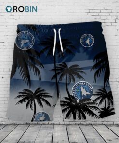 Minnesota Timberwolves Hawaiian Shorts Coconut Tree