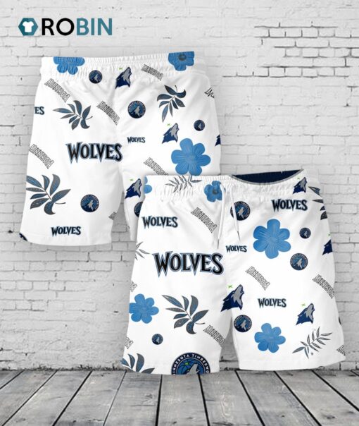 Minnesota Timberwolves Hawaiian Shorts Tropical Beach