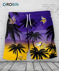 Minnesota Vikings Hawaiian Shorts Coconut Tree