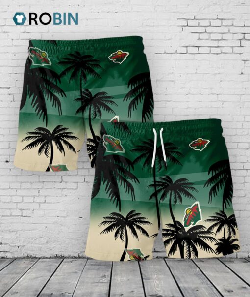 Minnesota Wild Hawaiian Shorts Coconut Tree