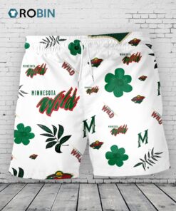 Minnesota Wild Hawaiian Shorts Tropical Beach