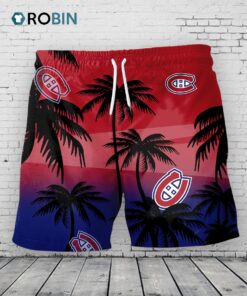 Montreal Canadiens Hawaiian Shorts Coconut Tree