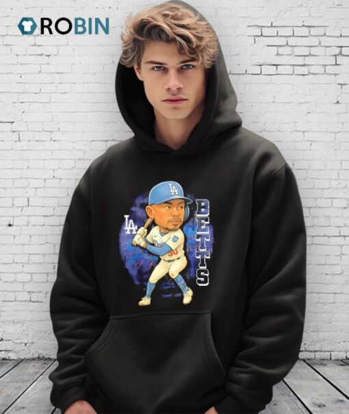 Mookie Betts Los Angeles Dodgers Basketball 2025 Cartoon Shirt