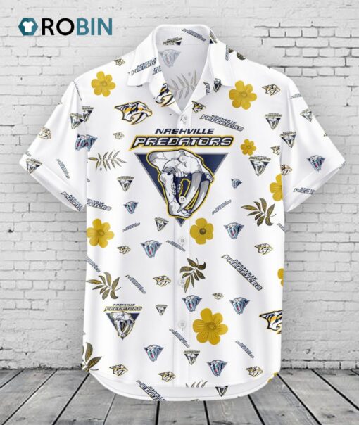 Nashville Predators Hawaiian Shirt Tropical Beach
