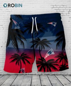 New England Patriots Hawaiian Shorts Coconut Tree