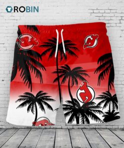 New Jersey Devils Hawaiian Shorts Coconut Tree