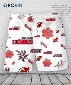 New Jersey Devils Hawaiian Shorts Tropical Beach