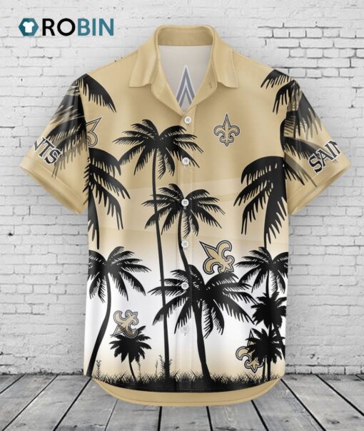 New Orleans Saints Hawaiian Shirt Coconut Tree