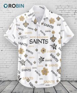 New Orleans Saints Hawaiian Shirt Tropical Beach