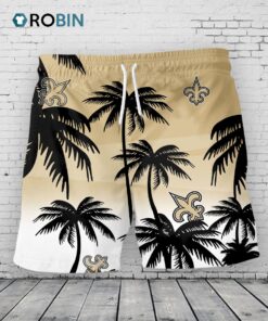 New Orleans Saints Hawaiian Shorts Coconut Tree