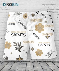 New Orleans Saints Hawaiian Shorts Tropical Beach