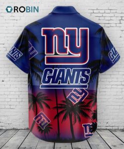 New York Giants Hawaiian Shirt Coconut Tree