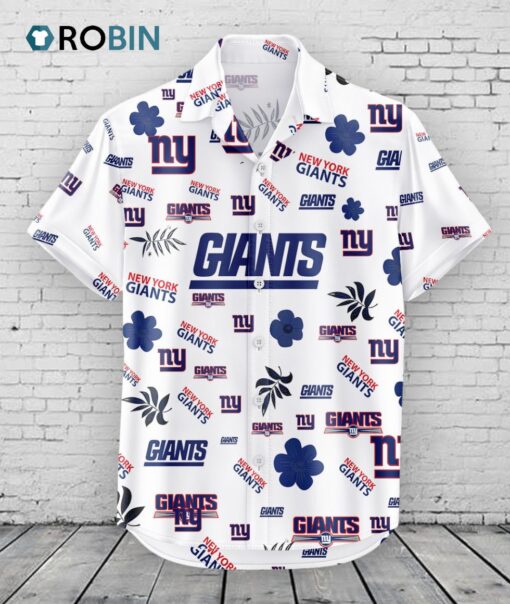 New York Giants Hawaiian Shirt Tropical Beach