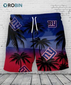New York Giants Hawaiian Shorts Coconut Tree