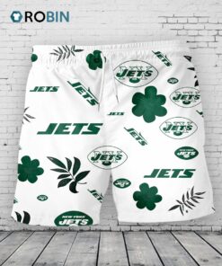 New York Jets Hawaiian Shorts Tropical Beach