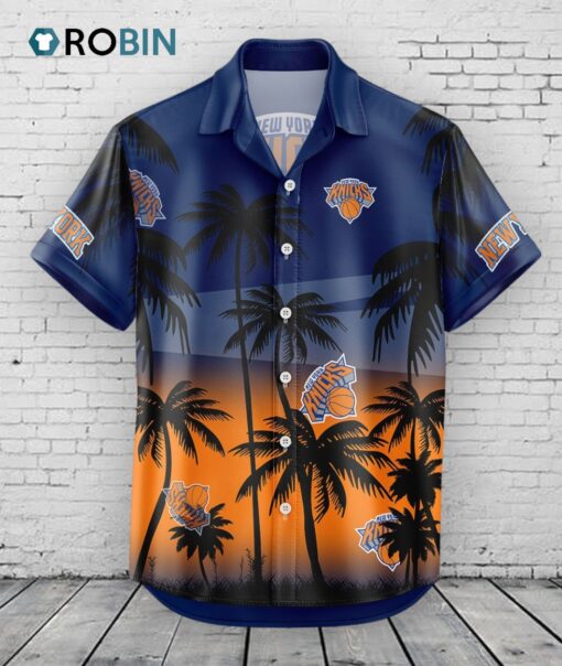 New York Knicks Hawaiian Shirt Coconut Tree